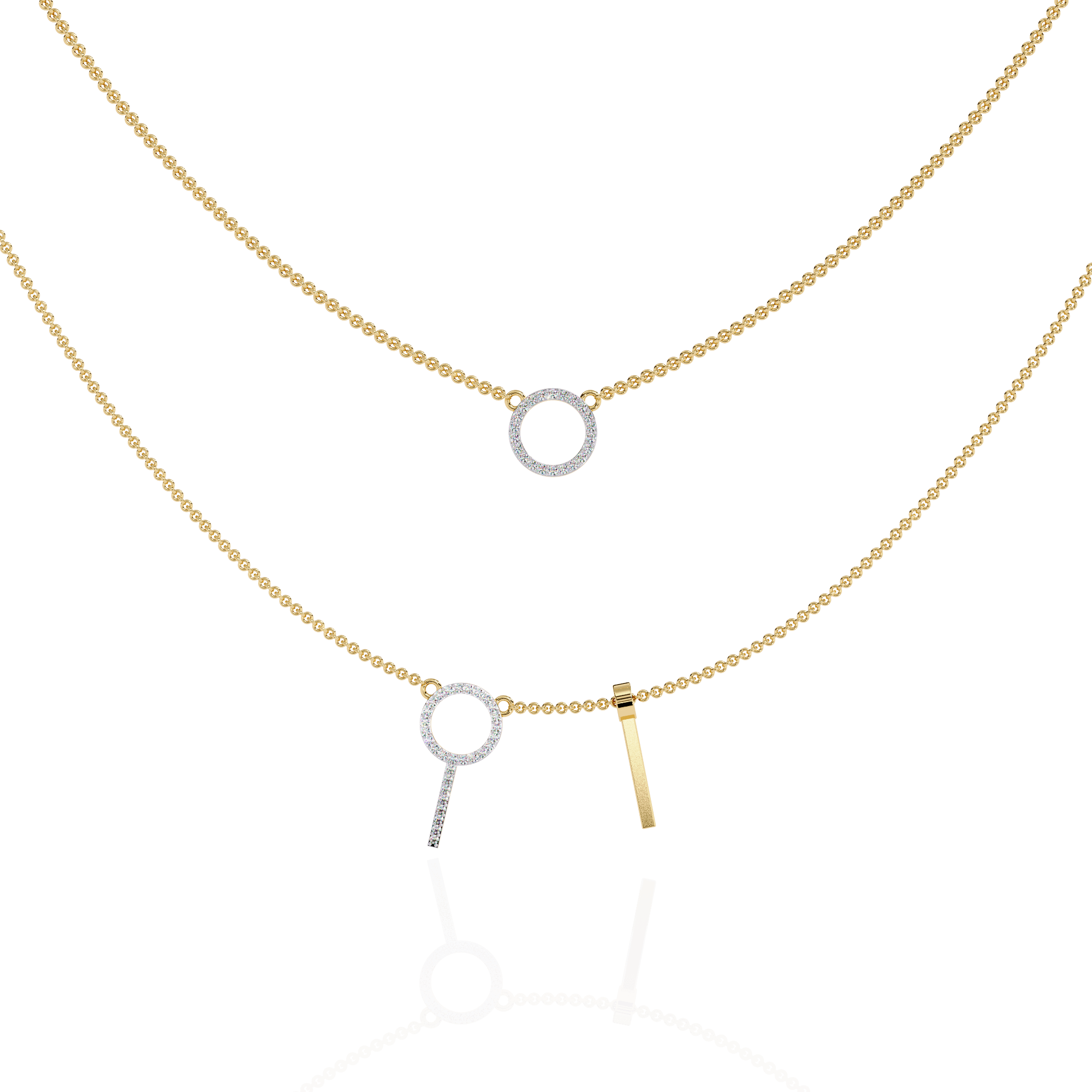 double chain necklace without stone — image 1