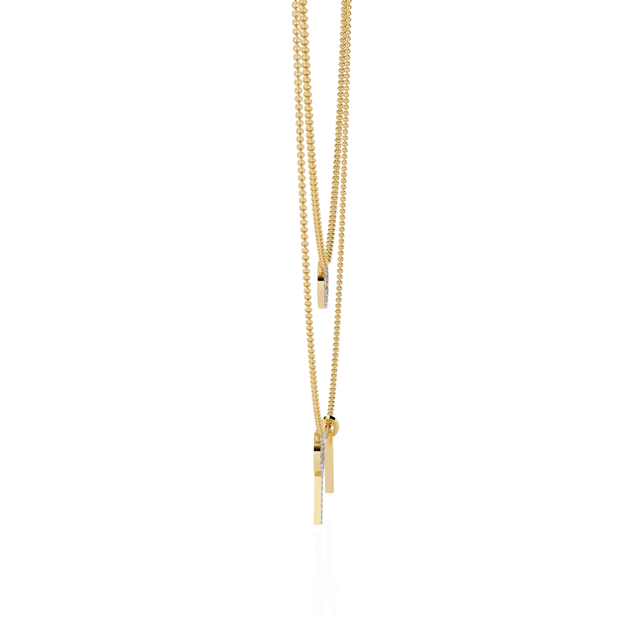 double chain necklace without stone — image 2