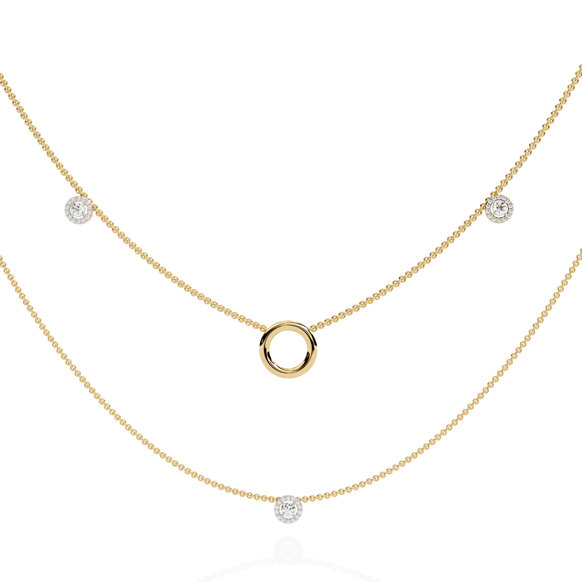 double chain circle necklace — image 1