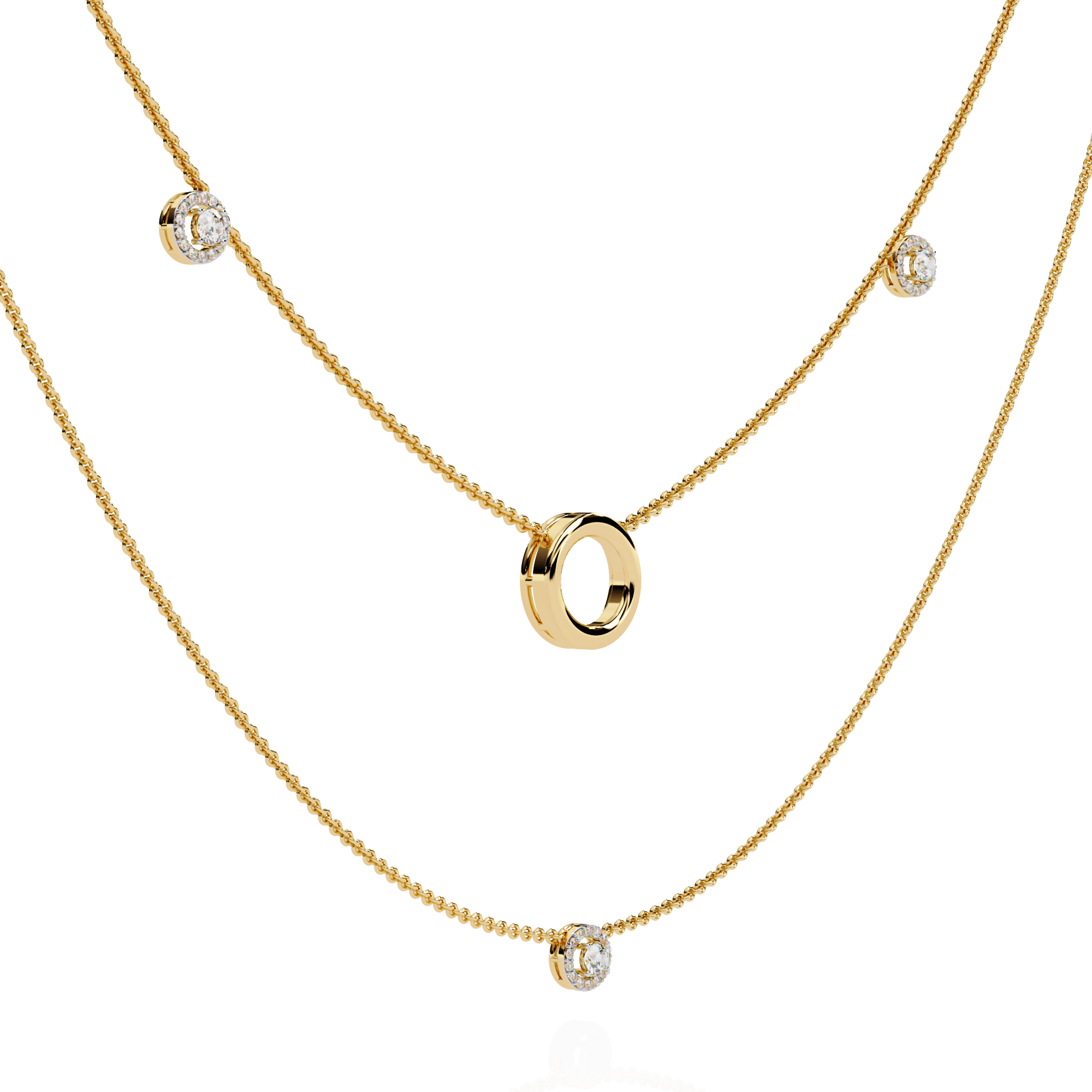 double chain circle necklace — image 2