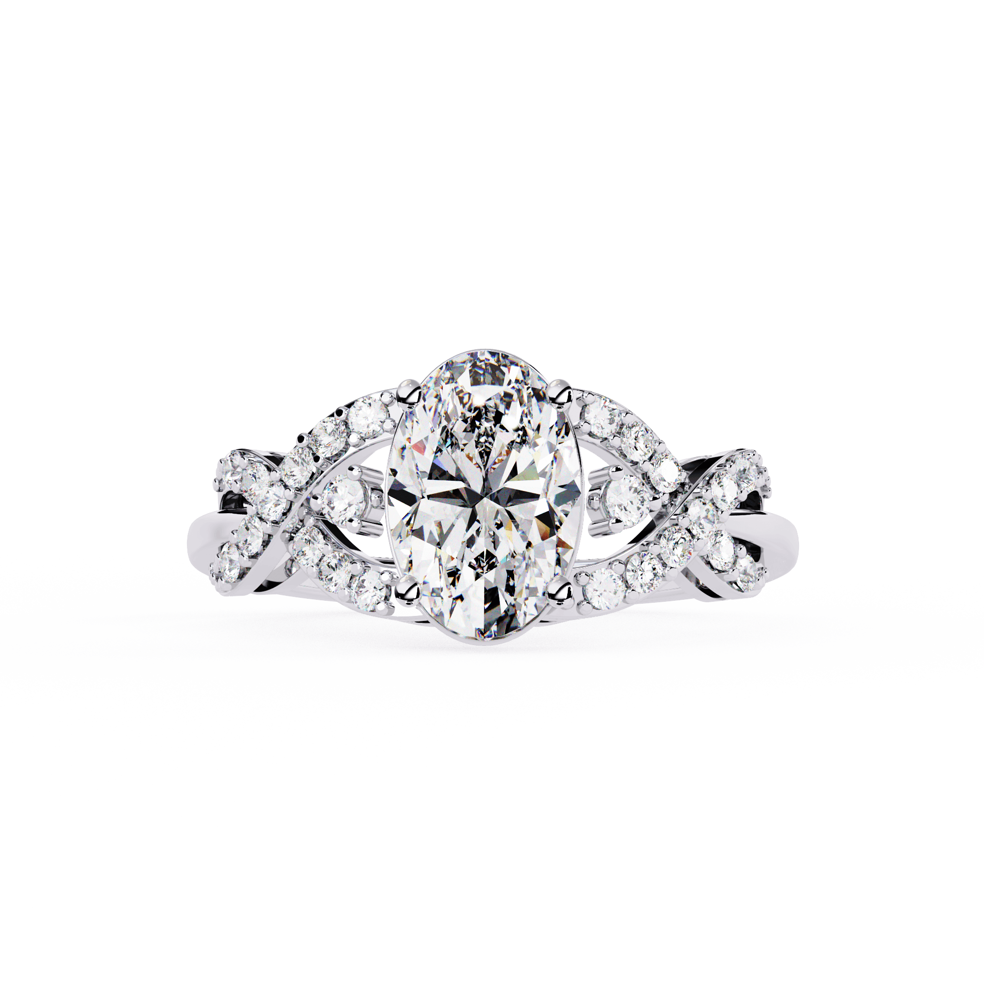 bridal ring in criss cross design — image 1