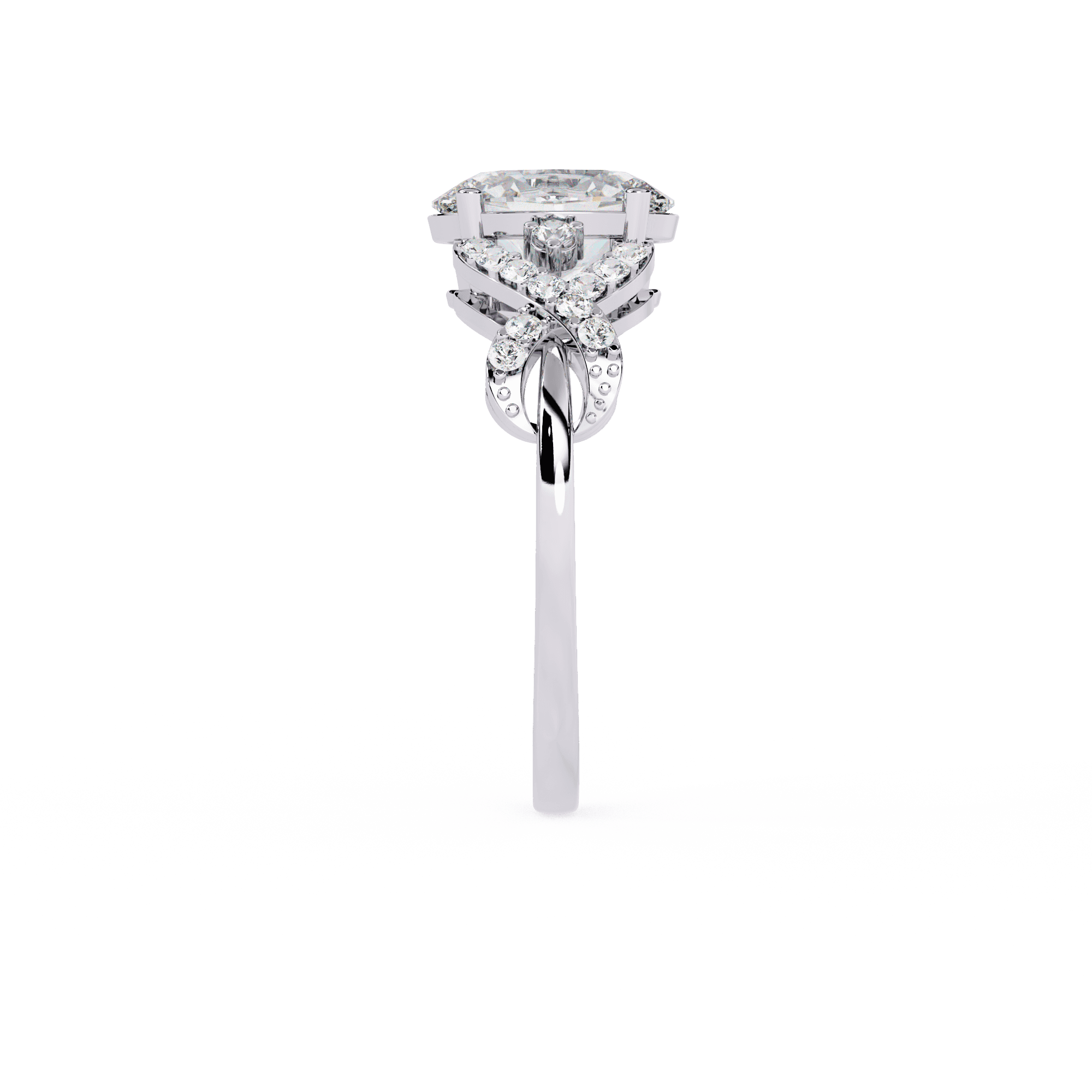 bridal ring in criss cross design — image 2