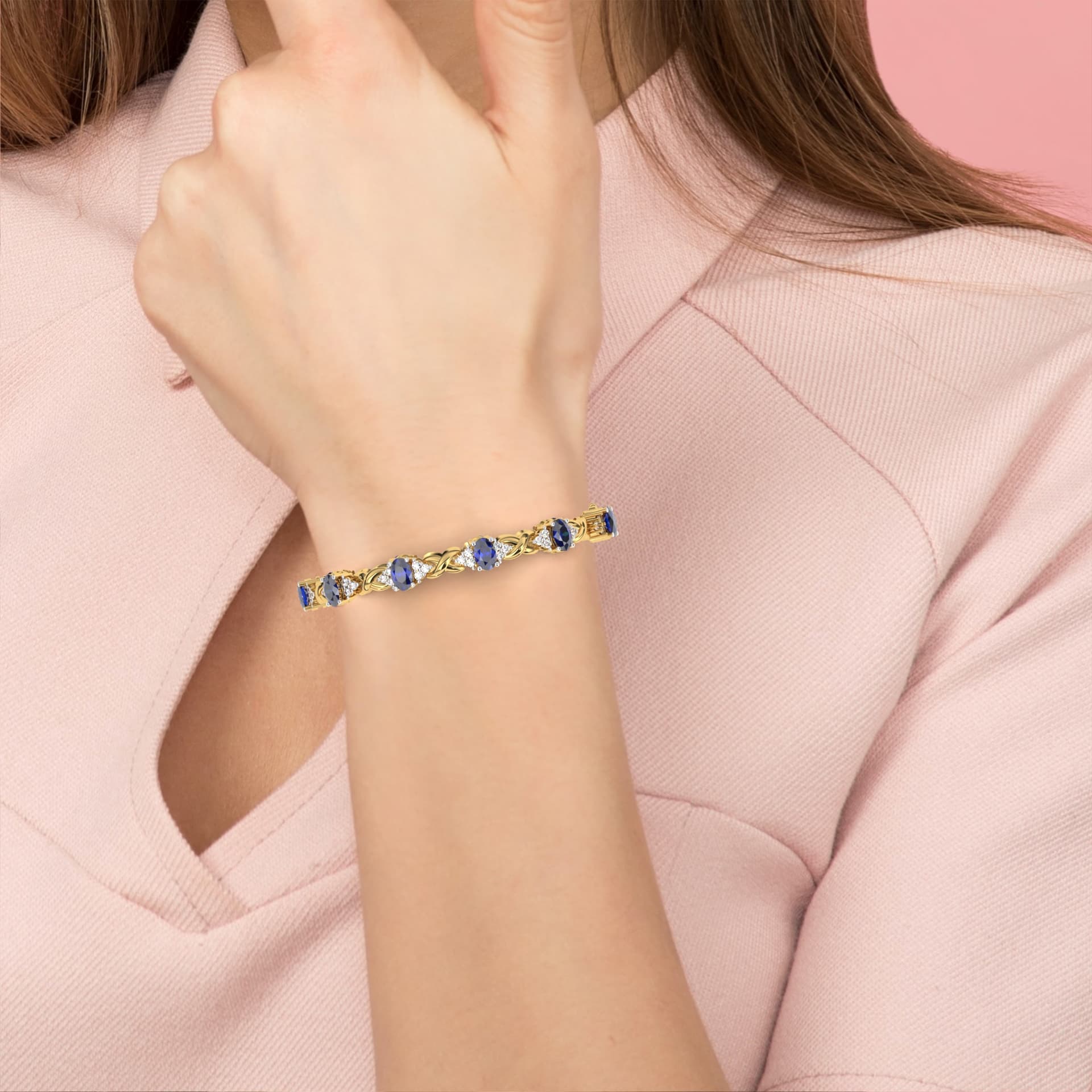 The Royal Sapphire and Diamond Infinity Gold Bracelet — image 1