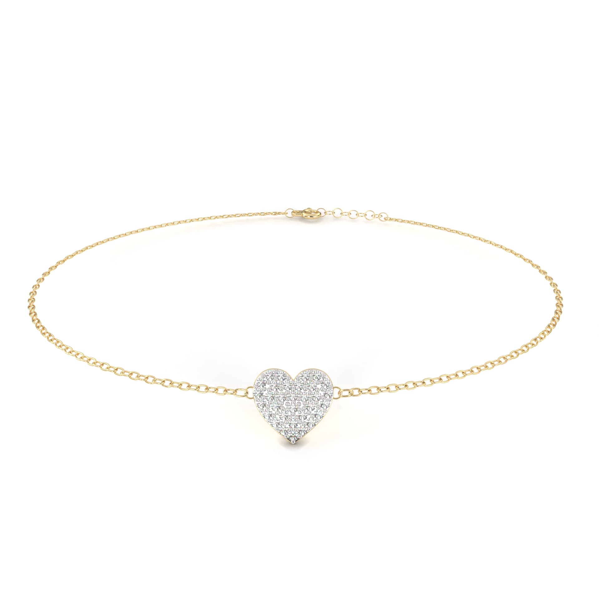 The Amorous Pavé Heart Diamond Chain Bracelet — image 1