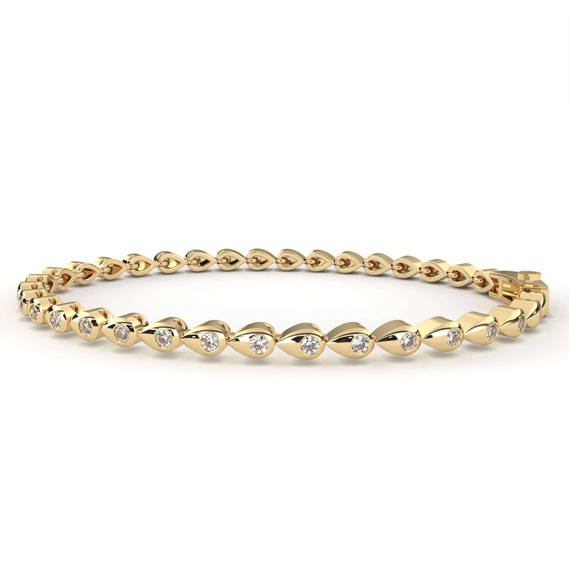 The Teardrop Bezel Diamond Gold Bracelet — image 1