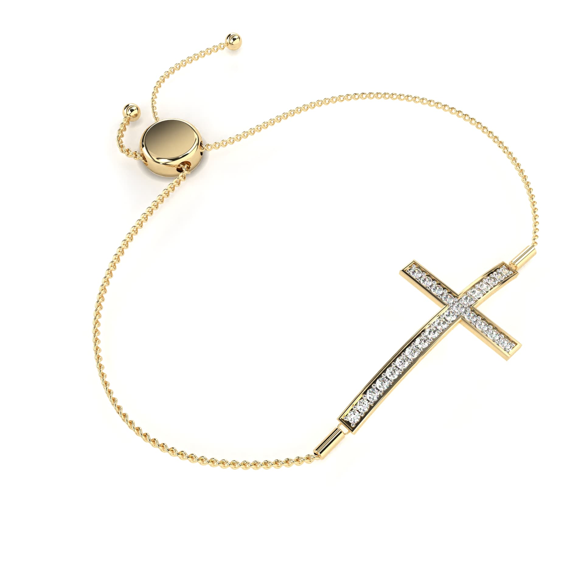 The Devotion Sideways Cross Diamond Bolo Bracelet — image 1