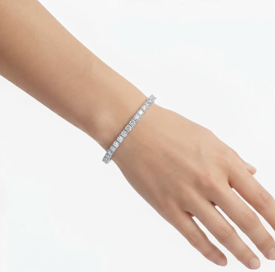 Radiant Solitaire Diamond Eternity Bangle — image 1