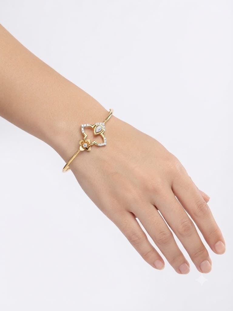 Blossom Cluster Diamond Cuff Bangle — image 1