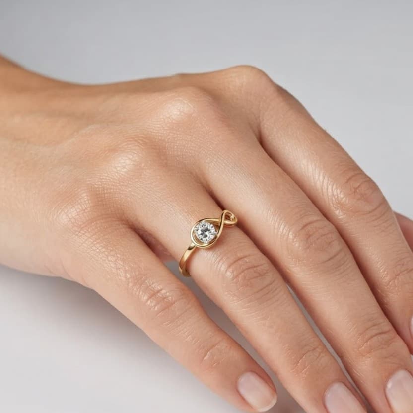 Infinity Solitaire Diamond Ring — image 1