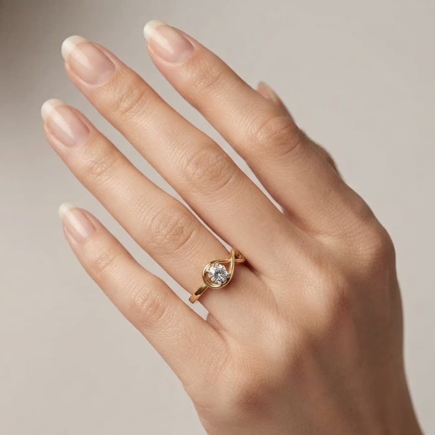 Bypass Solitaire Diamond Ring — image 1