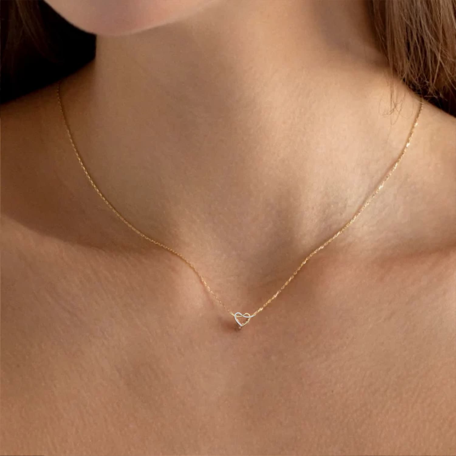 Intertwined Heart Diamond Pendant — image 1